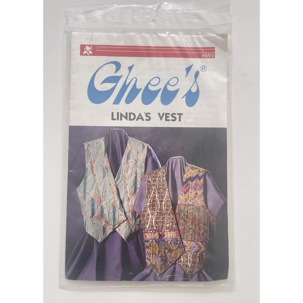 Ghee's Linda Vest Sewing Pattern Instructions #693 Vintage 1985 UNCUT